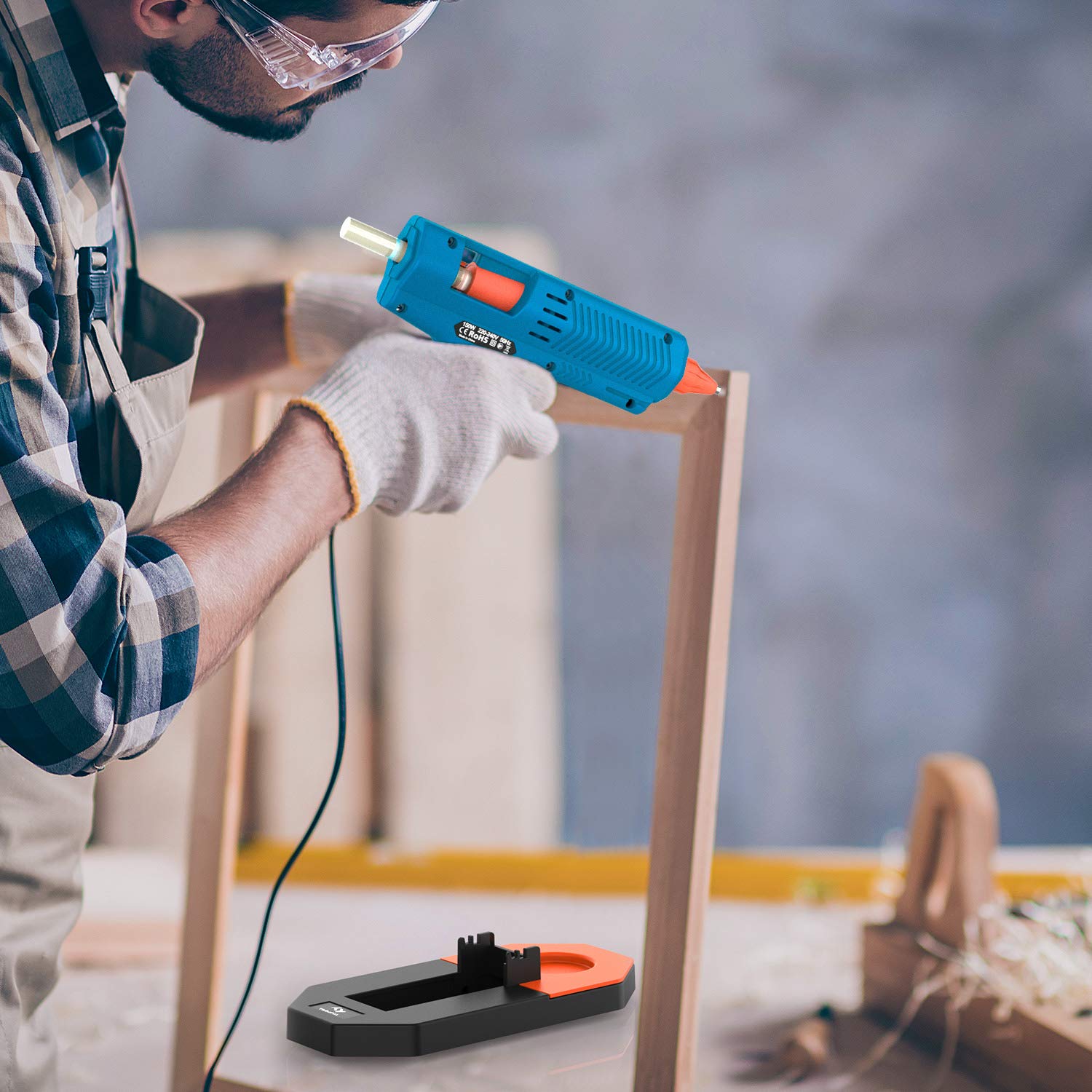 Tilswall Hot Glue Gun Kit, 50W Mini Melt Gun with 75pcs 130mm Glue Sticks for Crafting, DIY, Art, Sealing, Home Repairs, Cards, and Glass