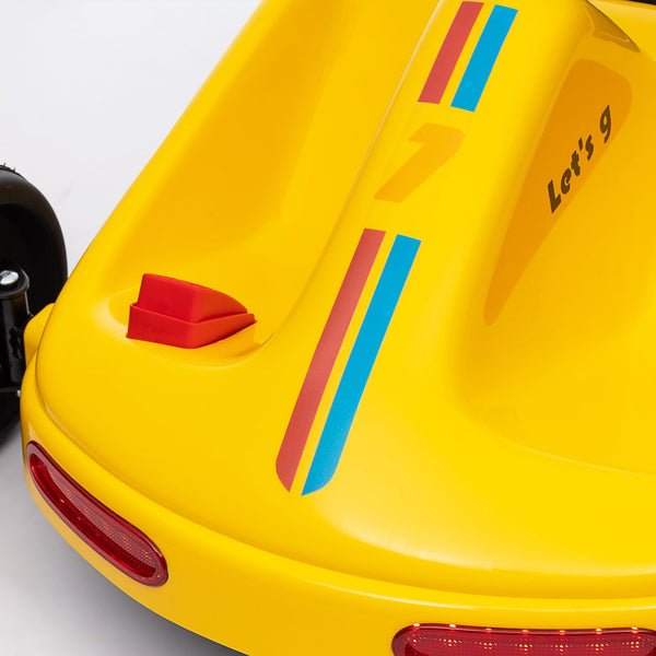 AIYAPLAY Electric Go Kart, 6V Battery Powered Kids Go Kart with Music, Light, Horn, Kids, Ride on Car for 3-5 Years, Yellow