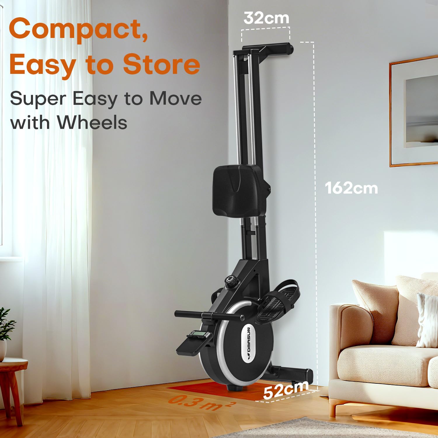 Rowing Machine, DMASUN Upgrade Magnetic Rowing Machines for Home Gym with 16 Levels Quiet Resistance - 350LB Capacity Rower Machine with App Compatible & Comfortable Seat