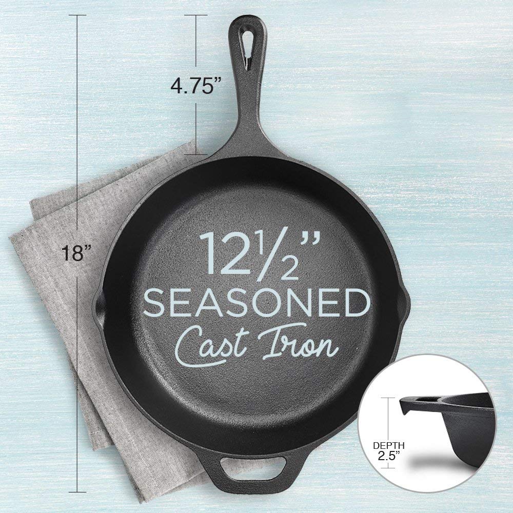 FRESH AUSTRALIAN KITCHEN Pre-Seasoned Cast Iron Skillet Frying Pan 30cm (12 Inch) Oven Safe Cookware, Perfect Camping Fry Pan, Indoors and Outdoor