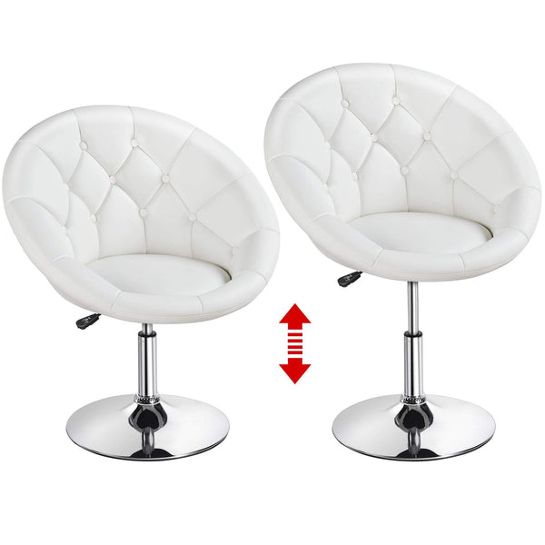 Yaheetech Swivel Vanity Chair Dressing Table Chair Comfy Vanity Stool for Bedroom Salon Make up Room, White
