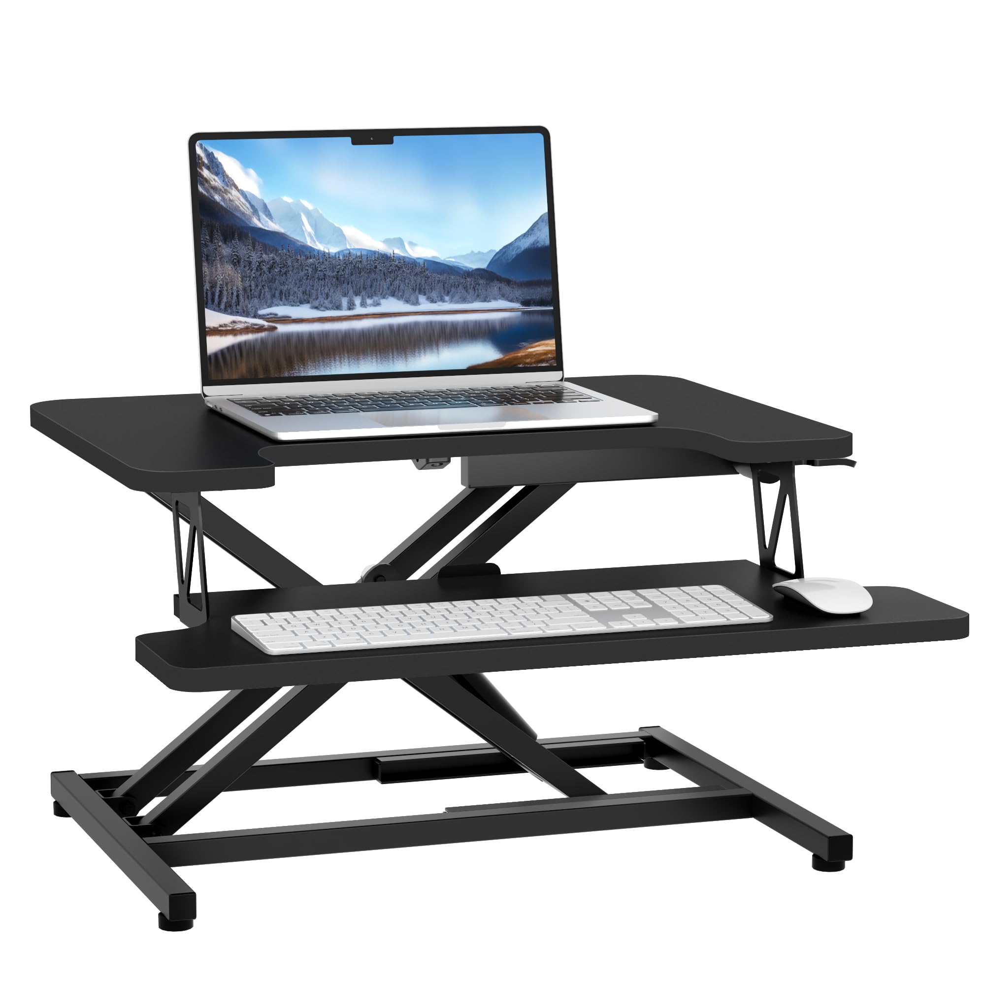 ERGOMAKER Standing Desk Converter, 36"/91cm Wide Height Adjustable Quick Sit to Stand Up Desk Riser for Dual Monitor