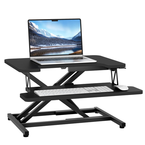 ERGOMAKER Standing Desk Converter, 36"/91cm Wide Height Adjustable Quick Sit to Stand Up Desk Riser for Dual Monitor