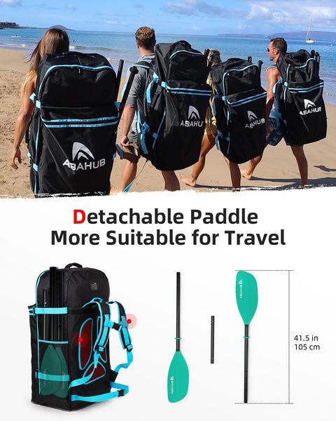 Abahub Adjustable Kayak Paddle 210-230 cm/82-90 Inches Floating Kayaking Oars Boating Oars Canoeing Oars Mint Green