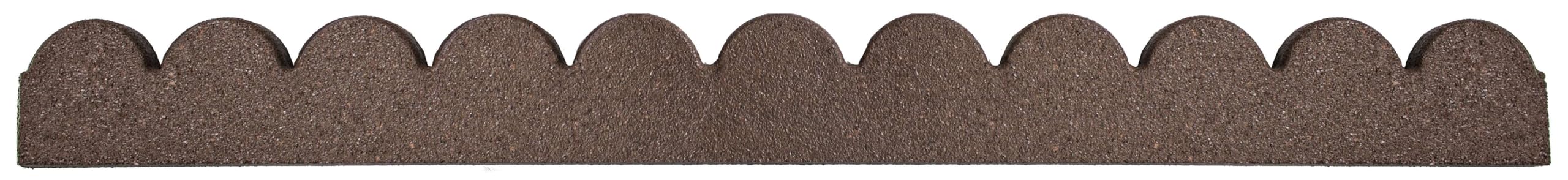 Flexi Curve Scalloped Garden Edging Rubber Landscape Scallop Lawn Border Edging Section 120cm (4ft), Earth(Brown), Pack of 2