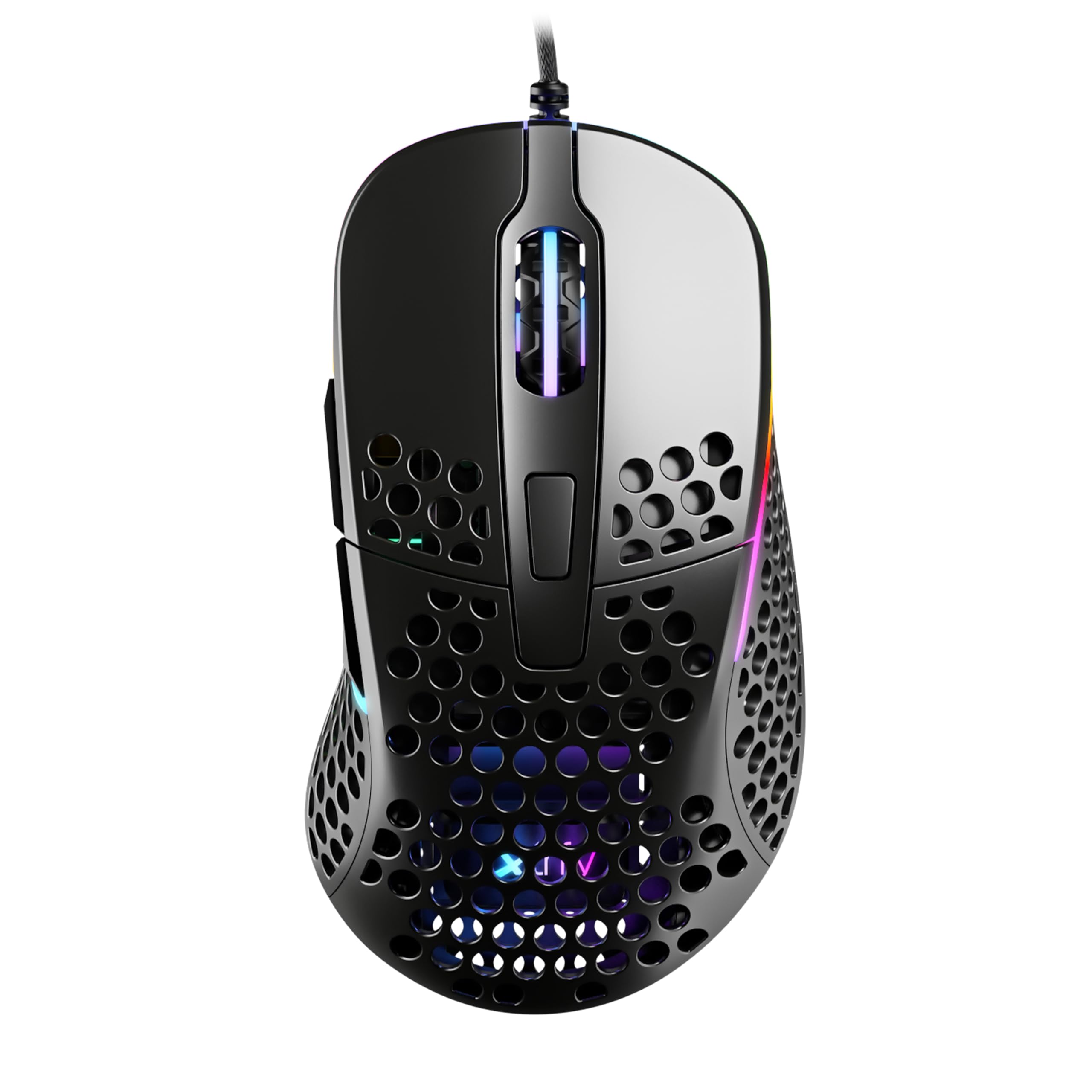 Xtrfy M4 RGB, Ultra-Light Wired Gaming Mouse, Ergonomic Design for Right-Handers, Pixart 3389 Sensor, Adjustable RGB Lighting, Pink Edition