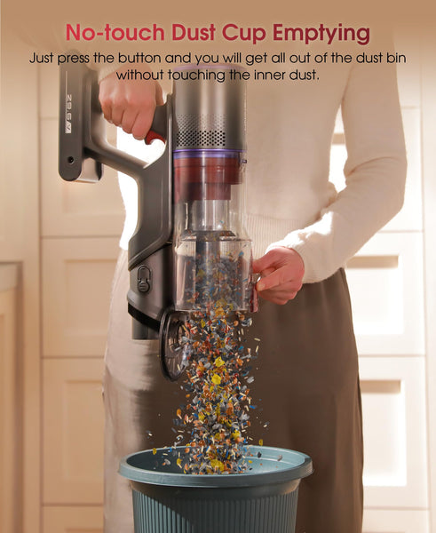 Cordless Vacuum Cleaner, 48Kpa 550W 65Mins Vacuum Cleaner for Home, Vacuum Cleaners with Wall Mount Charging, Anti-Tangle Stick Vacuum Self-Standing, Vacuum Cordless Rechargeable for Pet Hair/Carpet