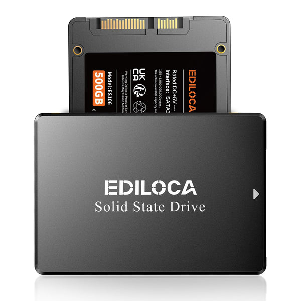 Ediloca 1TB SSD, Internal Solid State Drives, 2.5" SATA SSD 1TB, Up to 550MB/s, 3D NAND TLC, Compatible with Laptop & PC Desktop(ES106 Black)