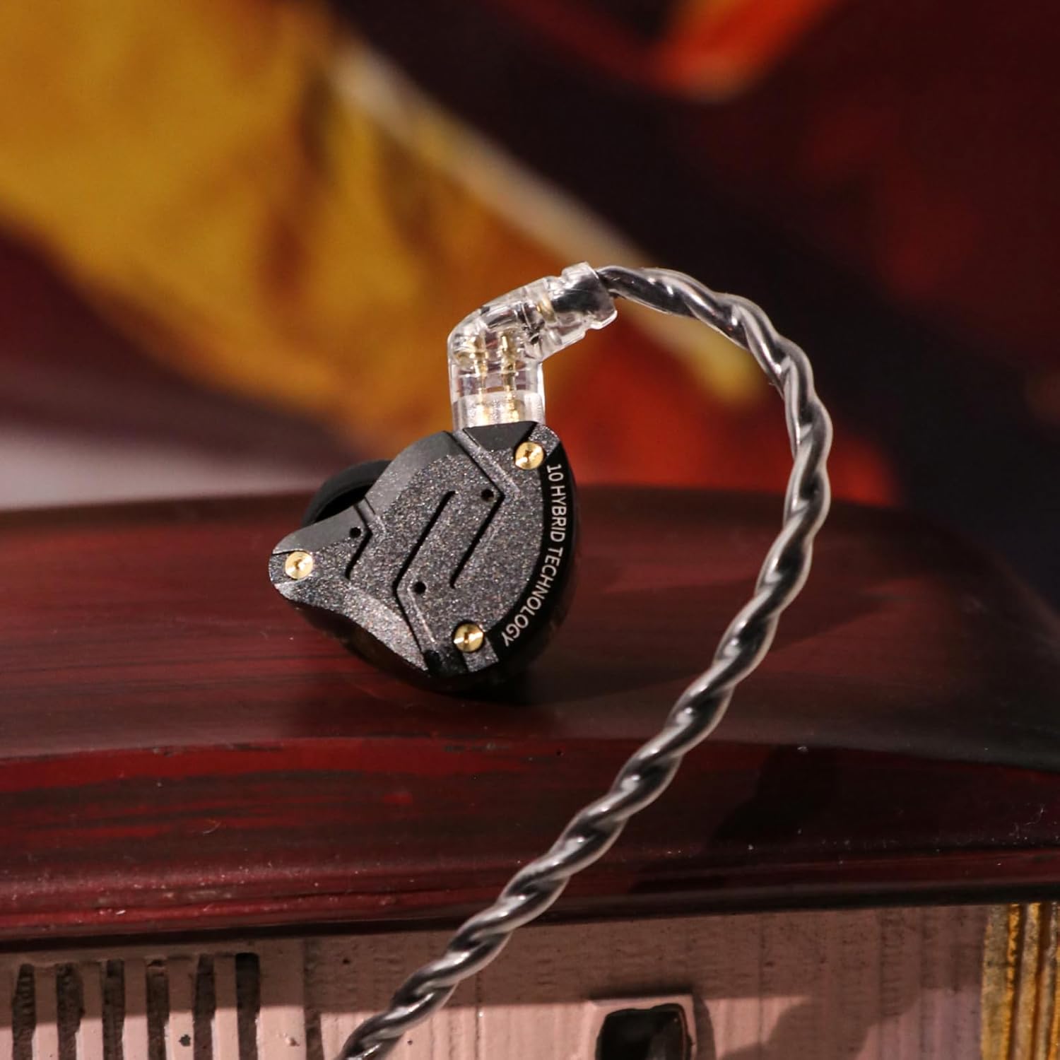 Linsoul KZ ZS10 Pro, 4BA+1DD 5 Driver in Ear Monitor, HiFi Wired Earbuds, Gaming Earbuds, Hybrid IEM Earphones with Stainless Steel Faceplate, Recessed 2 Pin Detachable Cable(With Mic, Glare Blue)