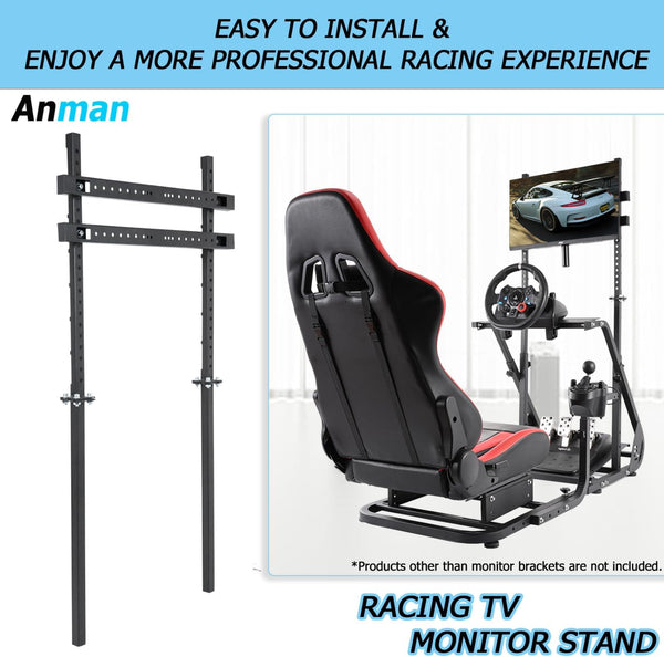 Anman Racing Simulator Cockpit Stand Display Stand Accessories Fit for Logitech G25 G27 G29 G920 G923 Thrustmaster Fanatec, Monitor Mount Not Included Monitor