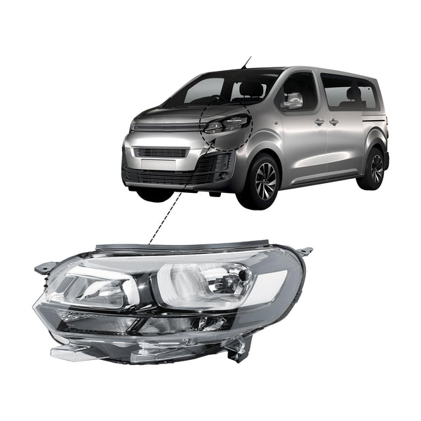 Replacement Passenger Left Side N/S Headlight Head Lamp Electric Adjustment for Vauxhall Vivaro Citroen Dispatch 2016-2023 Fiat Scudo 2023-2024