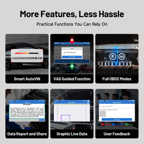 TOPDON ArtiDiag EU-A Full-system Diagnostic Tool for Mercedes-Benz, BMW, V.A.G Vehicles, ECU Online Coding, Bi-Directional Control, All Service Functions, Lifetime Free Update