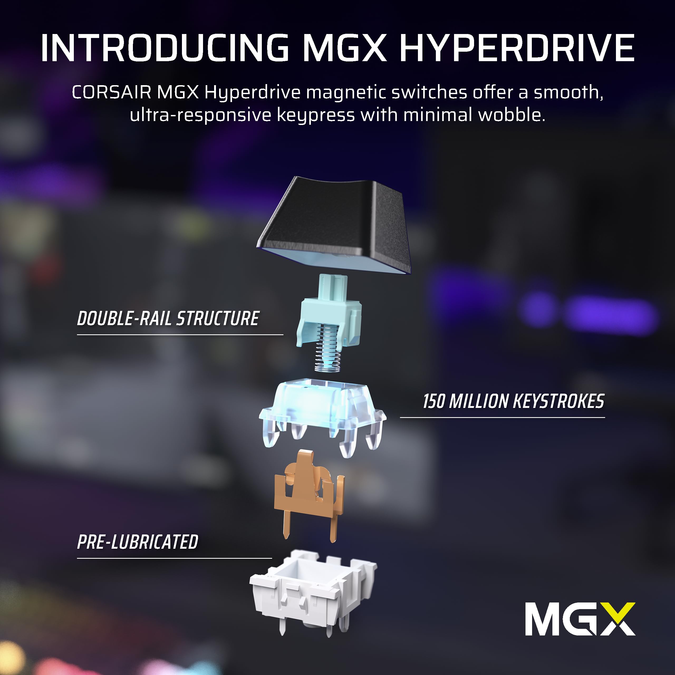 CORSAIR K70 MAX RGB Magnetic Mechanical Wired Gaming Keyboard – MGX Adjustable Switches, Simultaneous SOCD and Rapid Trigger, PBT Double-Shot Keycaps, Sound Dampening, 8000Hz Polling, QWERTY UK, Black