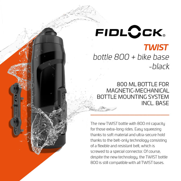 Fidlock Twist Bottle Set 800 + Bike Base Black