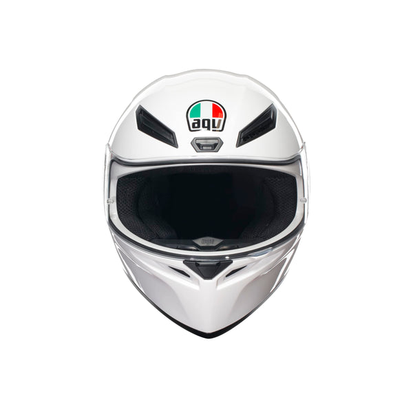 AGV - Helmet K1 S E2206, Full-face Motorbike Helmet, ECE, for Men, Racing Style with Spoiler, Air Intakes and Scratch Resistant Visor, 190° Field of View, with Intercom Ready, Black