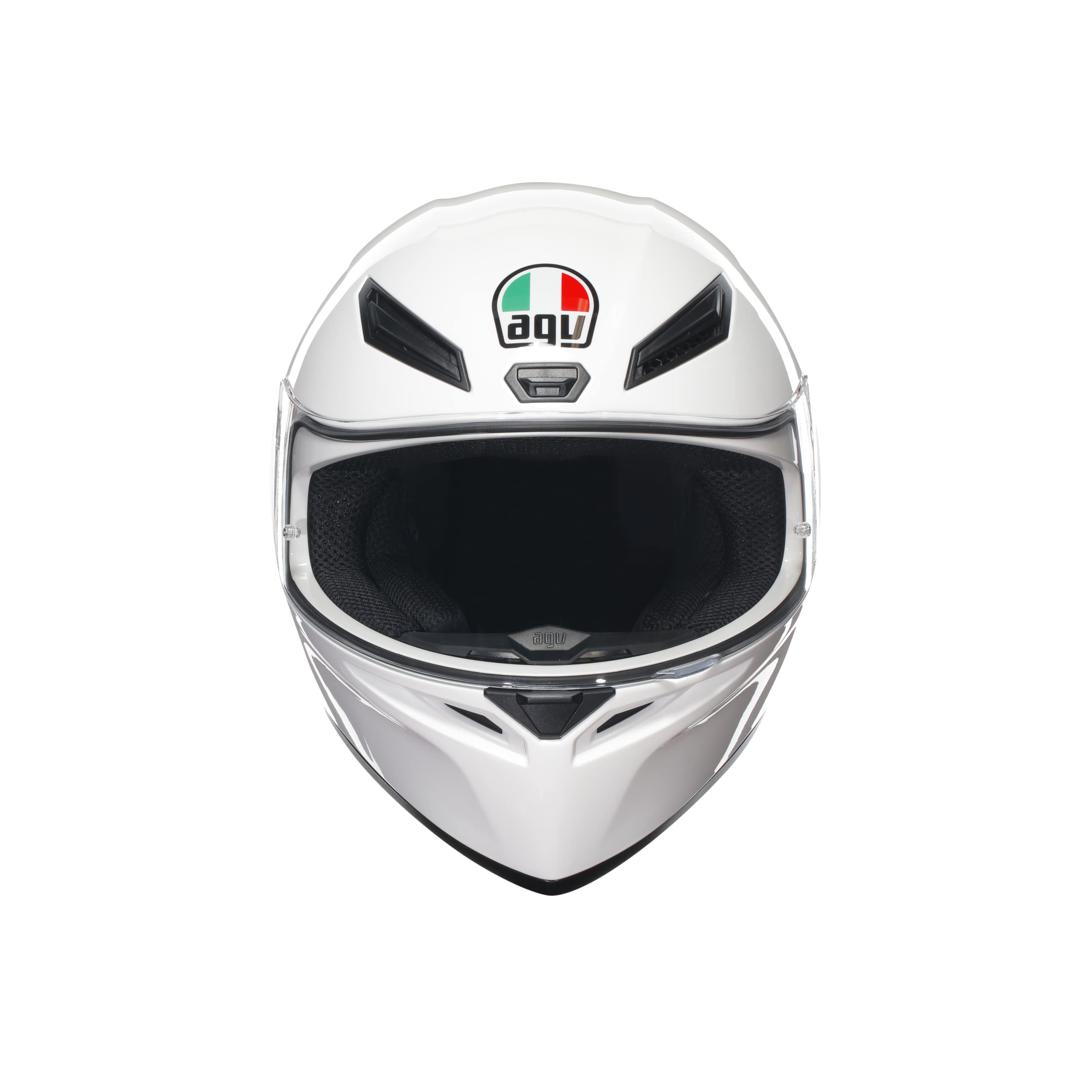 AGV - Helmet K1 S E2206, Full-face Motorbike Helmet, ECE, for Men, Racing Style with Spoiler, Air Intakes and Scratch Resistant Visor, 190° Field of View, with Intercom Ready, Black