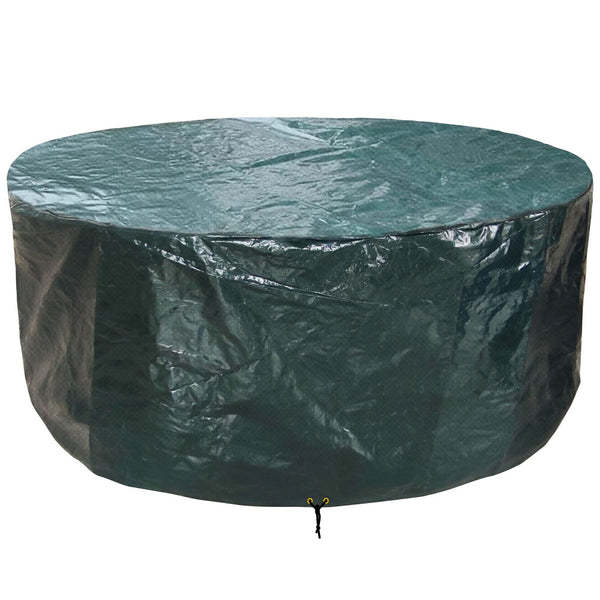 PATIO PLUS Outdoor Furniture Covers Round Patio Table Cover Waterproof - Garden Furniture Set Covers Circular for Patio Table and Chairs Set - Extra