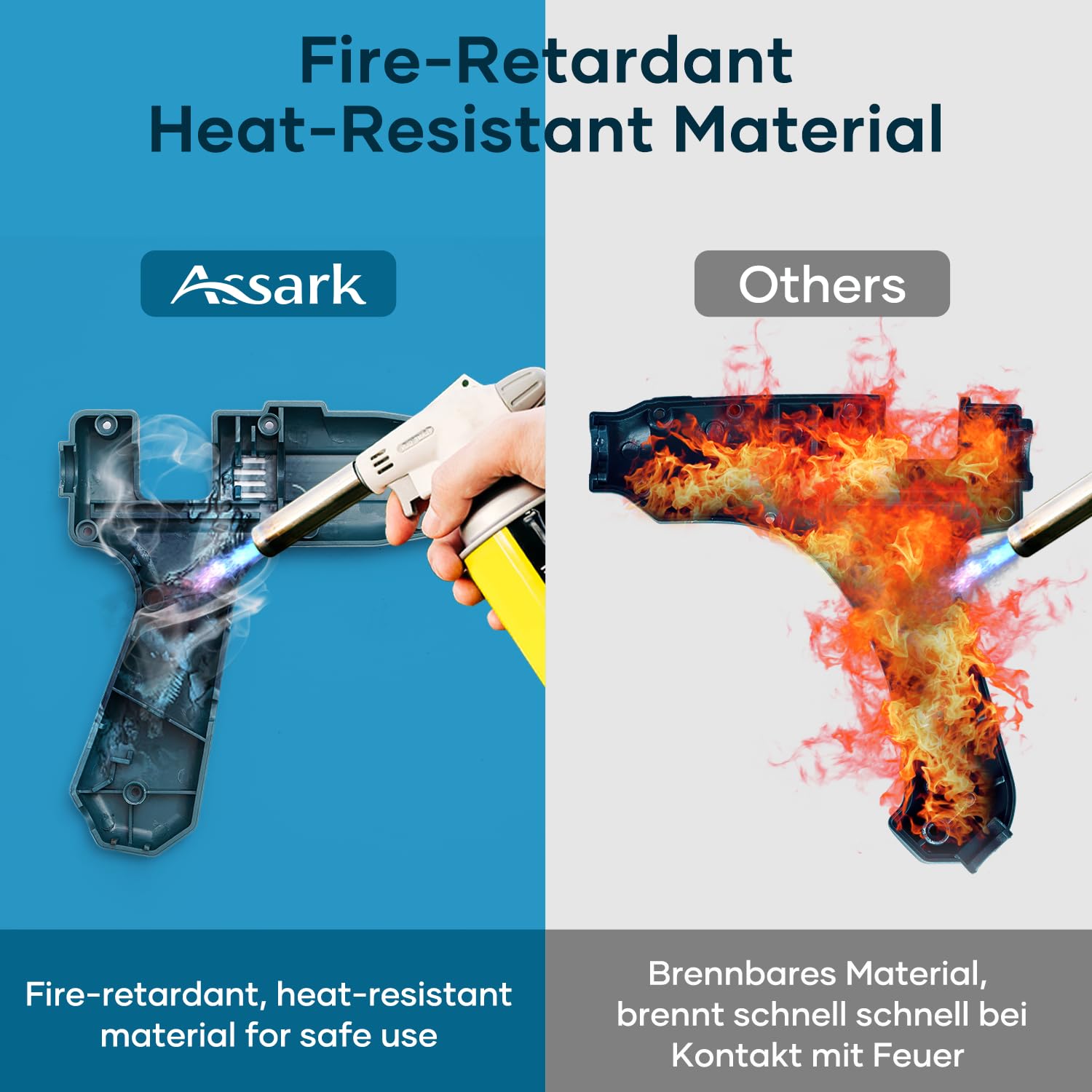 Fireproof Hot Glue Gun, 60/100W Dual Power Full Size Glue Gun with 15pcs Large Glue Sticks, Fast Preheating Hot Glue Gun Kit for Crafting, Arts, DIY and Quick Home Repairs (Dark Blue)