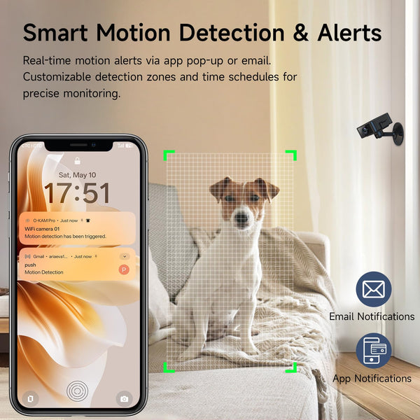 Spy Camera, Hidden Camera 4K Ultra HD with 4H Battery Life, SD Card & Cloud Storage, Motion Detection Alarm, Real-Time App Alerts, 2.4G WiFi & Night Vision for Home/Office Security
