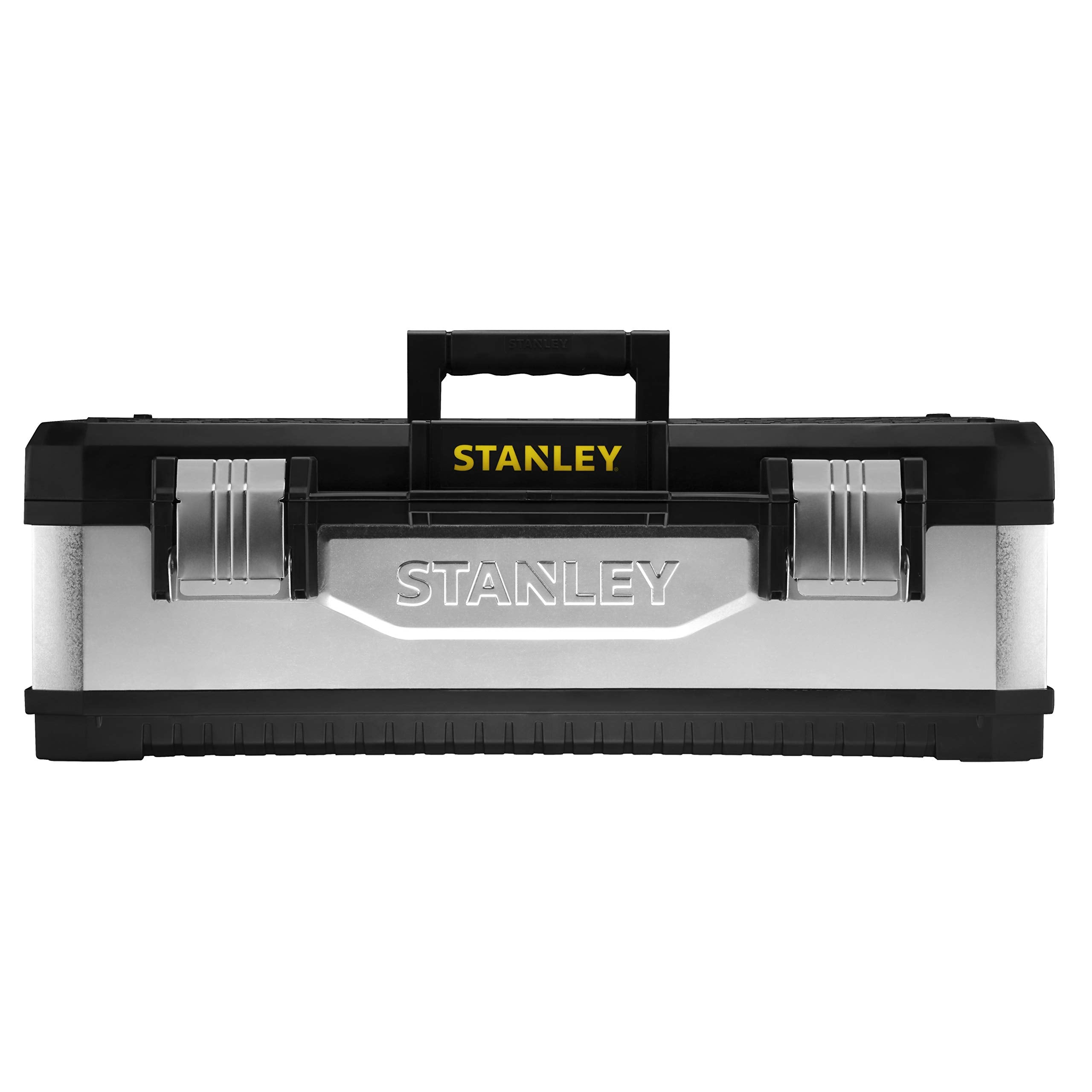 STANLEY Galvanised Toolbox Chest with Heavy Duty Metal Hinge, Portable Tote Tray for Tools and Small Parts, 26 inch, 1-95-620