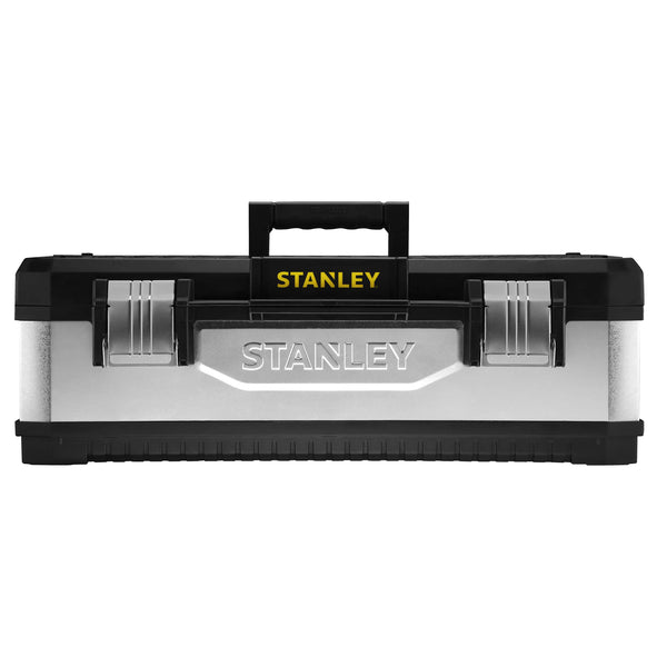 STANLEY Galvanised Toolbox Chest with Heavy Duty Metal Hinge, Portable Tote Tray for Tools and Small Parts, 26 inch, 1-95-620