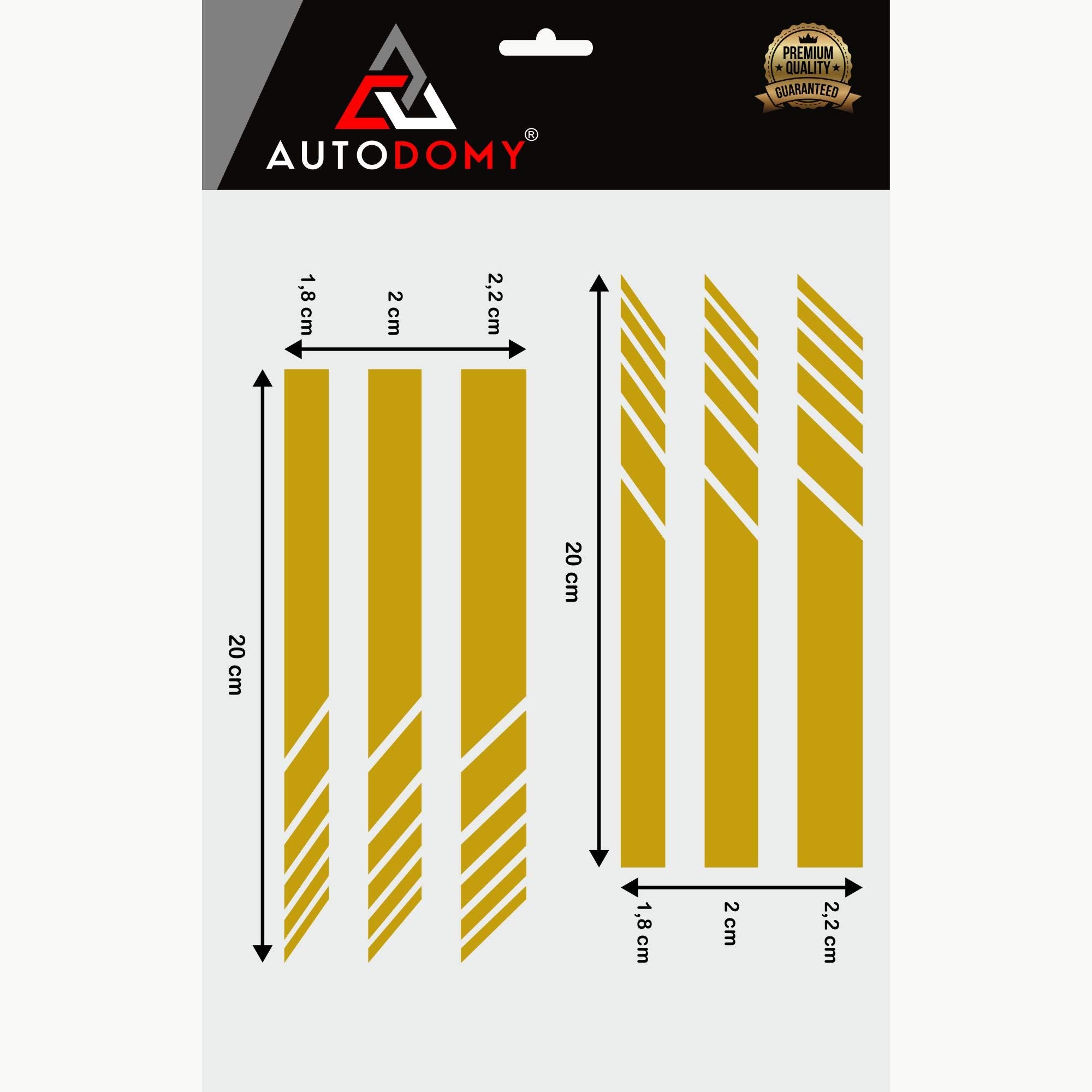 Pack 6 Units Car Rear View Mirror with Striped and Arrows Design | Rear View Mirror Adhesive with Stripes Fringes | Universal Car Mirror Stickers (Red)