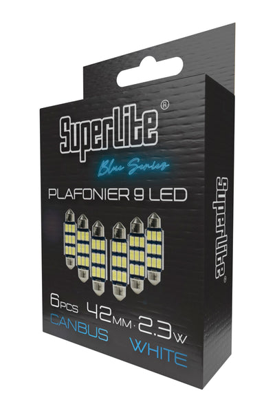 Superlite Set of 2 T10 Bulbs with 18 Leds from the Blue Series range. CanBus Technology and 6500K Colour Temperature. Ideal for Car and Truck.