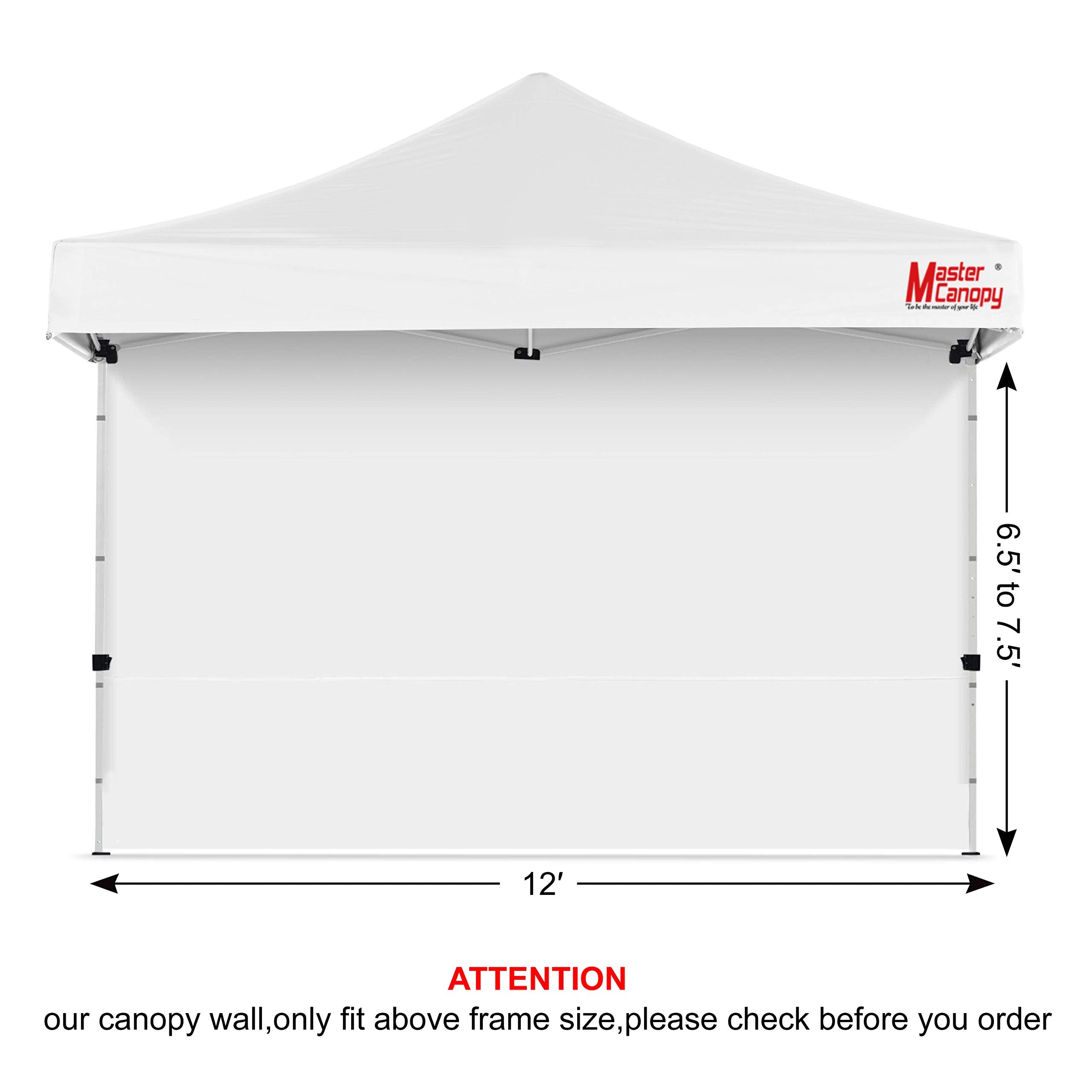 MASTERCANOPY Instant Gazebo Sidewall Panels Sunwall for 3x3M Pop Up Gazebo,1 Piece,Black