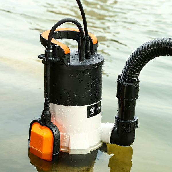 Water Pump: DEKO Submersible Water Pump 400W 10000L/H, Portable Water Sump Pump to Empty Pool, Water Drainage Pump for Clean and Dirty Water for Garden Pond, Pools and Ditches Float Switch