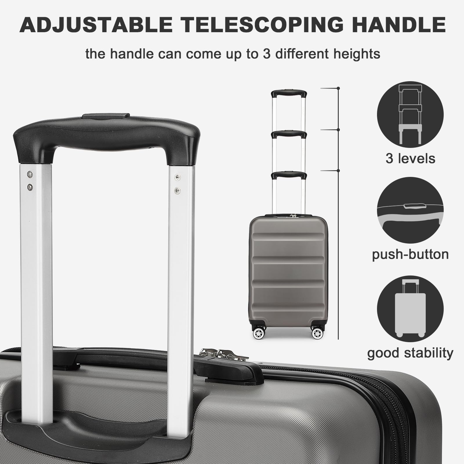 Kono Lightweight 28" Large Suitcase | Hard Shell with TSA Lock | 4 Dual Spinner Wheels | Expandable Design for Easy Travel | Perfect for Business & Vacation (Cream White,75x47.5x29.5cm)