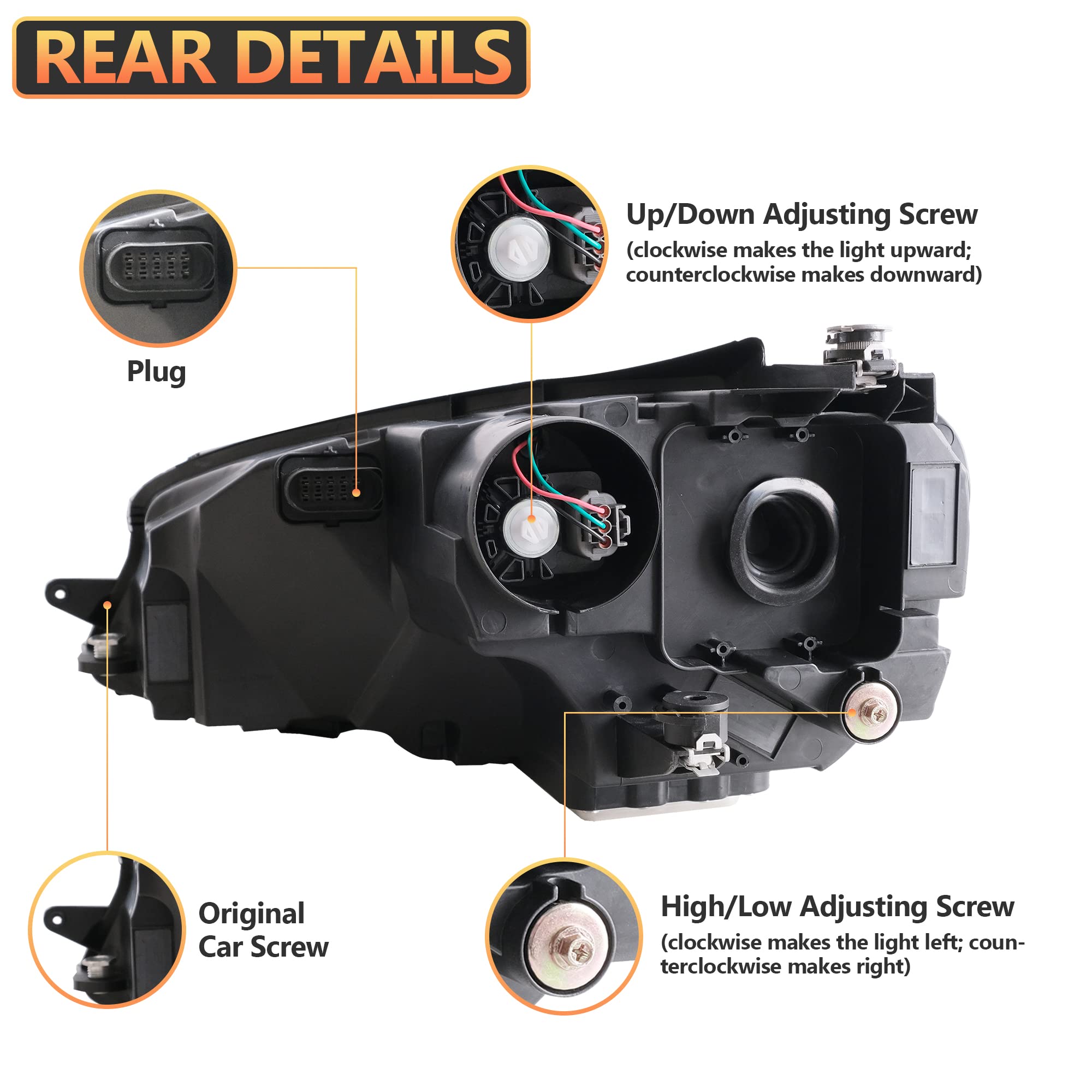 VLAND LED Rear Lights compatible with Golf MK7 Golf MK7.5 Hatchback 2012-2020 [Not fit MK7.5 GTI & R], w/Sequential indicator, Driver & Passenger Side - Red