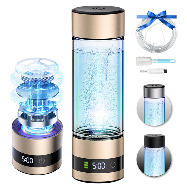 Upgrade 3-in-1 Hydrogen Water Bottle Generator - Industry TOP - 24-Hour Hydrogen Lock | 0 Chlorine & 0 Ozone | 100% Leak-Proof Seal, Hydrogen Water Bottle Generator