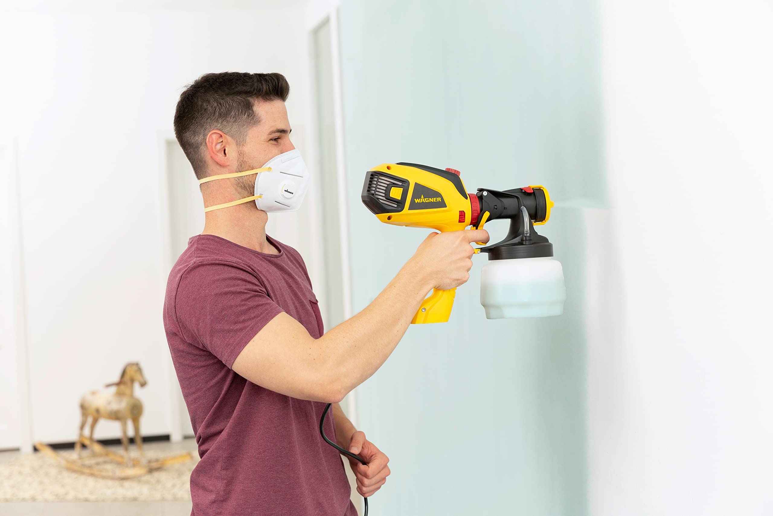 WAGNER Universal Sprayer W 690 FLEXiO - Electric Paint Sprayer for dispersion/latex paints, varnishes & glazes - interior and exterior usage, 15m²-6 min, 1800 ml/800 ml capacity, 630 W, 3.5 m hose