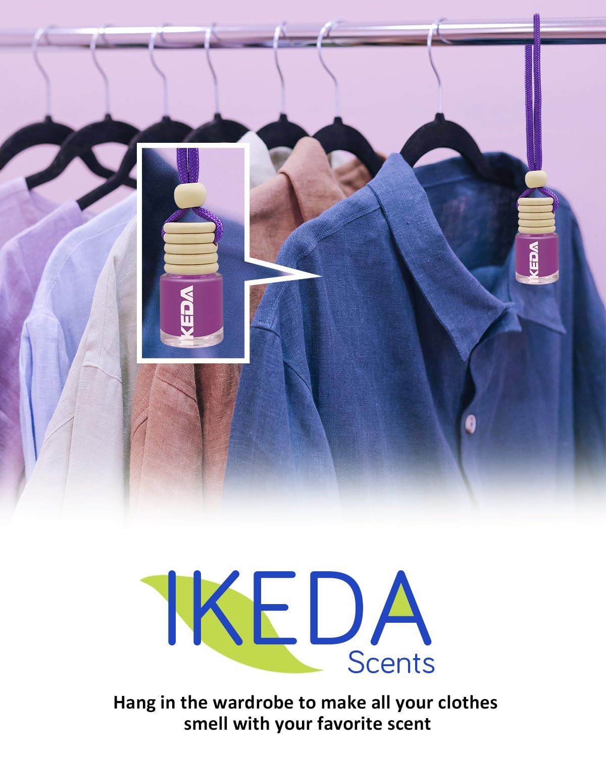 Ikeda scents Ikeda Car Air Fresheners | Automotive Hanging Pendant | Auto Perfume Diffuser with Real Oil | Strong and Long Last Fragrance | Fresh Smell Cover Odours | Car Accessories for Men Women