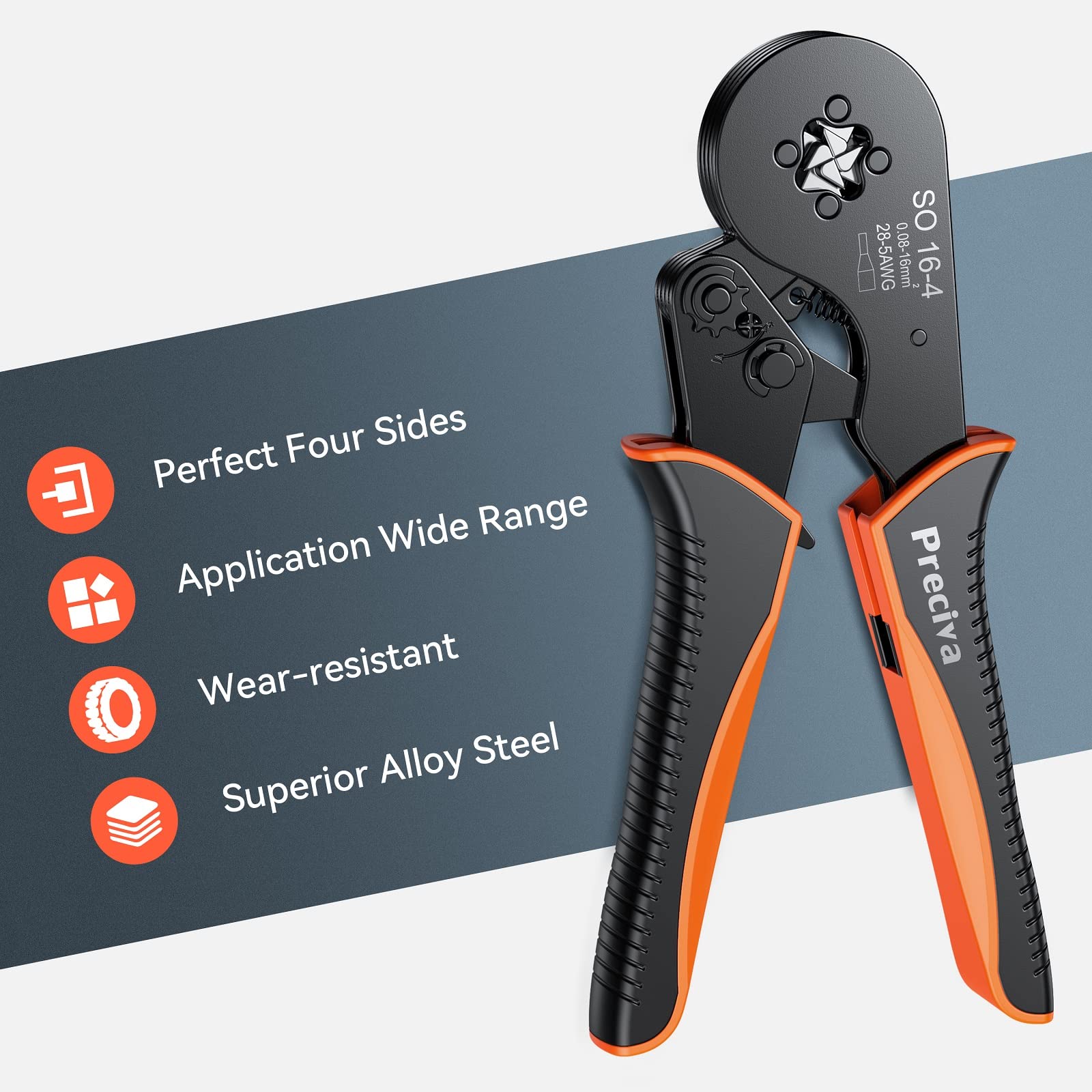 Preciva Wire Crimping Tool Kit,0.08-16mm² with 1275 Ferrules(265 Double Terminals), Ratchet Crimper Tool with Box, Ergonomic Wire Crimping Tool,Wire Connecters Plier