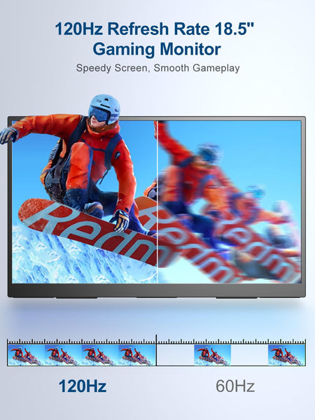 UPERFECT Portable Monitor 18.5 Inch 120Hz，Portable Gaming Monitor 1080P FHD 100% sRGB Matte Screen, IPS HDR FreeSync Speaker HDMI USB C Monitor, VESA & Smart Cover