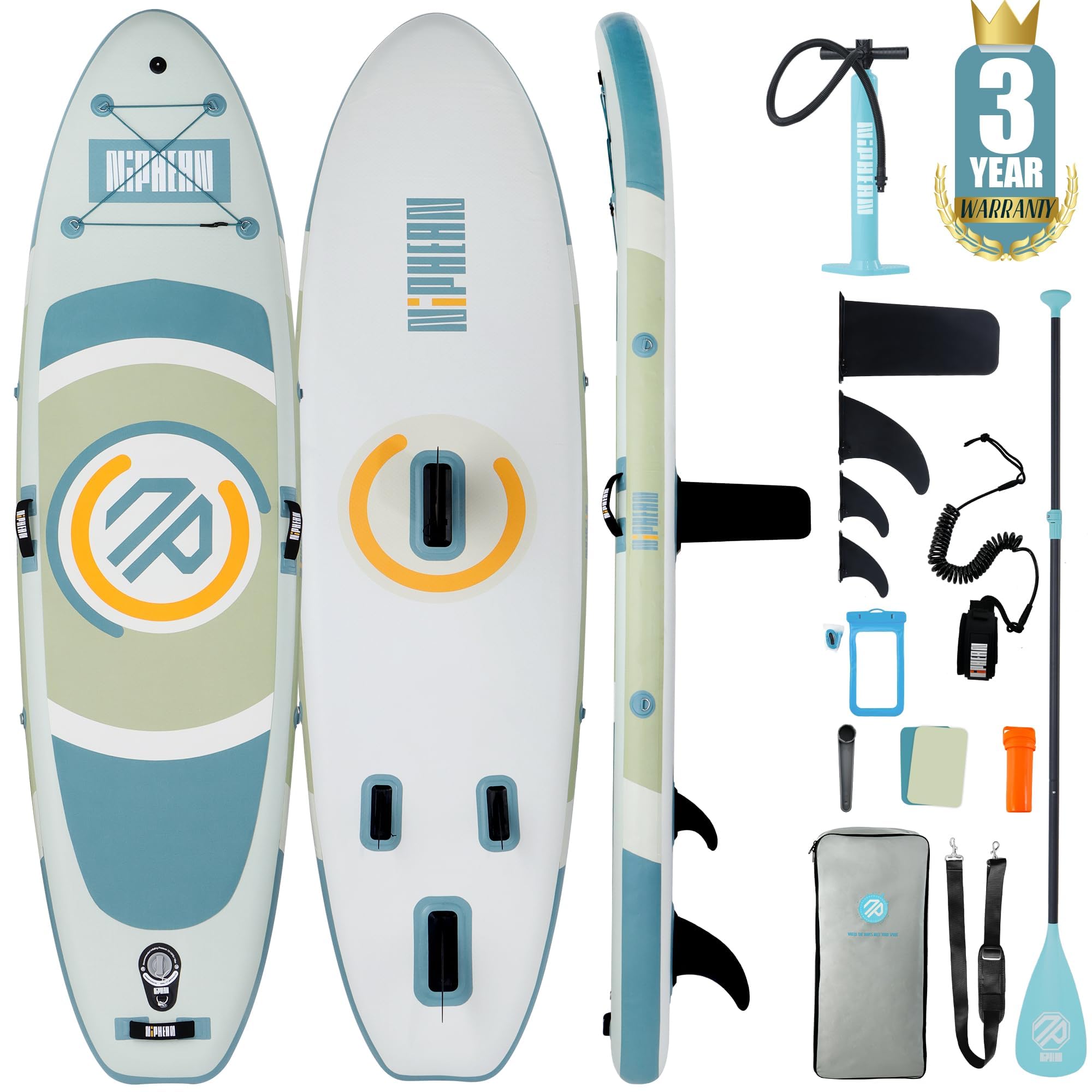 Niphean Inflatable Paddle Board with Stable Wing and Durable SUP Accessories, 10' Stand up Paddle Boards for Adults & Youth, Idea for Stand up Paddleboarding Beginner, Versatile Yoga Paddle Board