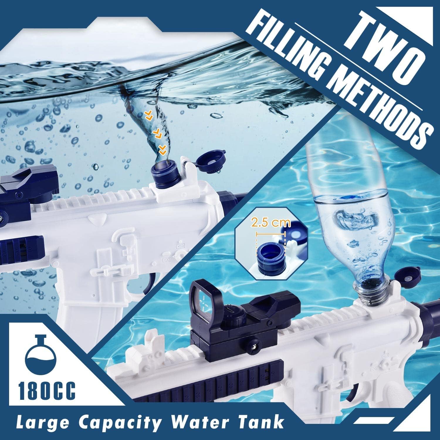 Electric Water Gun, Ultra-Long Range One-Touch Automatic Water Gun, Large Capacity Ultra-Long Standby, Suitable For Children Adults Summer Pool Party Beach Outdoor Use.