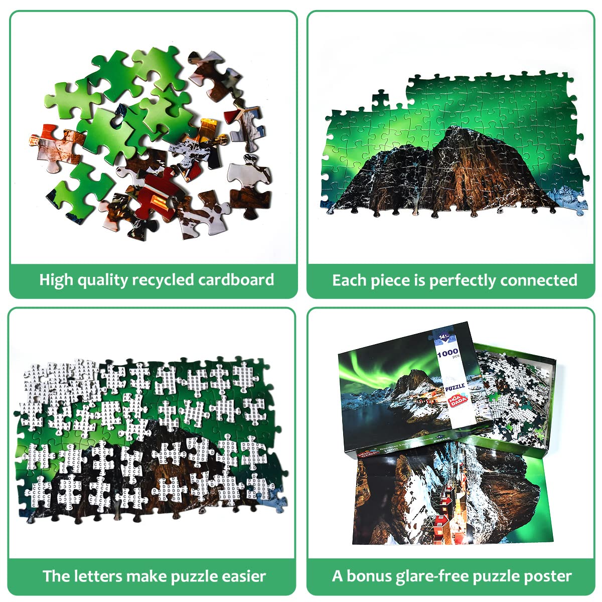 HUADADA Jigsaw Puzzles for Adults 1000 Piece Jigsaw Puzzles for Adults,JigsawPuzzle 1000 Pieces for Adults Challenging Puzzle Games ?Northern Lights in Norway