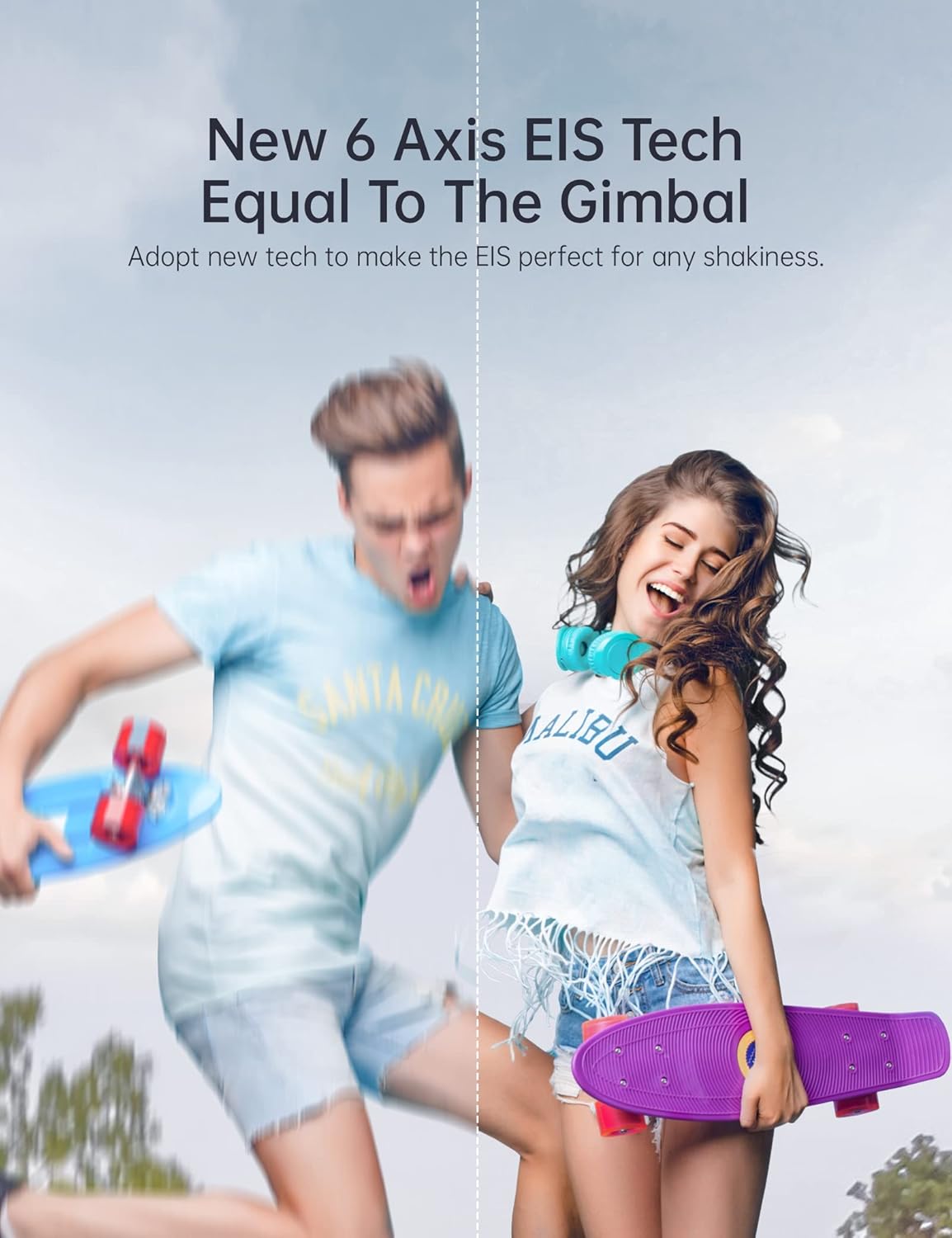 WOLFANG GA420 Dual Screen Action Camera 4K 60FPS 24MP Touchscreen Underwater Camera, 10M Body Waterproof/40M Waterproof Helmet Bike Camera with EIS, Remote Control, 2x1350mAh Batteries, Accessory Kit