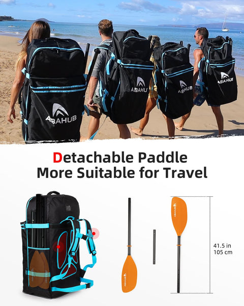 Abahub Adjustable Kayak Paddle 210-230 cm/82-90 Inches Floating Kayaking Oars Boating Oars Canoeing Oars Orange