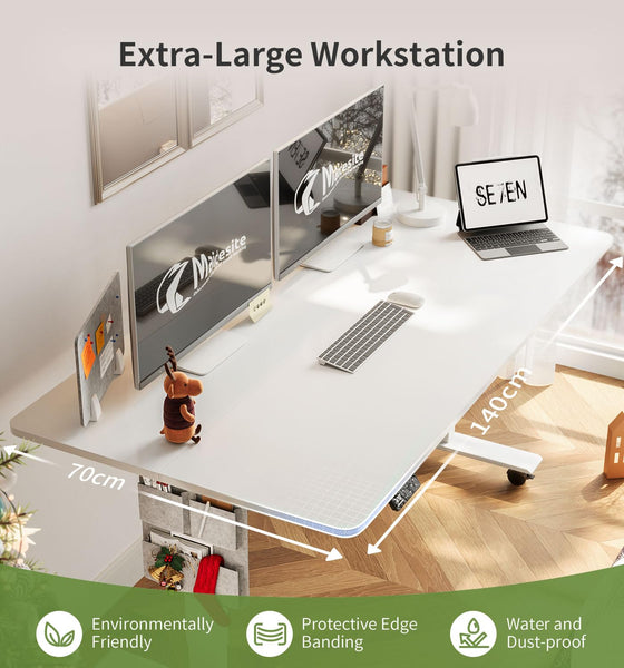 MAIDeSITe Height Adjustable Standing Desk Electric Standing Desk Sit Stand Desk Stand Up Desk with Cable Tray 120 * 60cm Desktop for Home Office