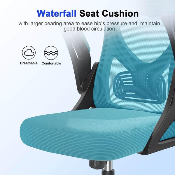 Office Chair - Ergonomic Desk Chair with Lumbar Support Headrest Adjustable, Padded Flip-up Armrests Comfy Seat Cushion High Back Executive Manager Chair For Home Office