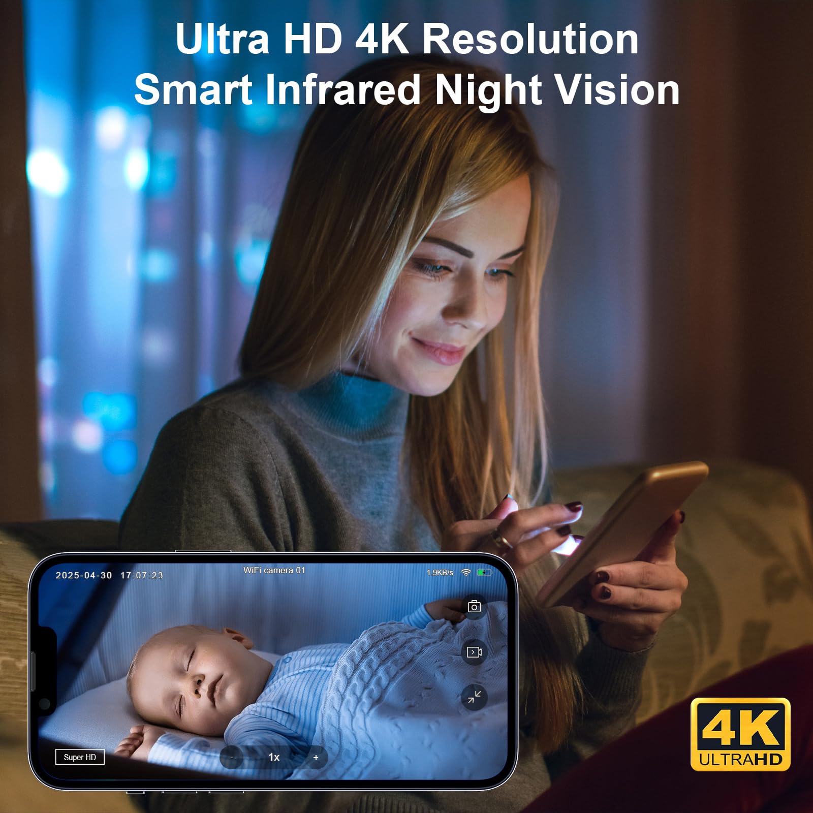 Spy Camera, Hidden Camera 4K Ultra HD with 4H Battery Life, SD Card & Cloud Storage, Motion Detection Alarm, Real-Time App Alerts, 2.4G WiFi & Night Vision for Home/Office Security