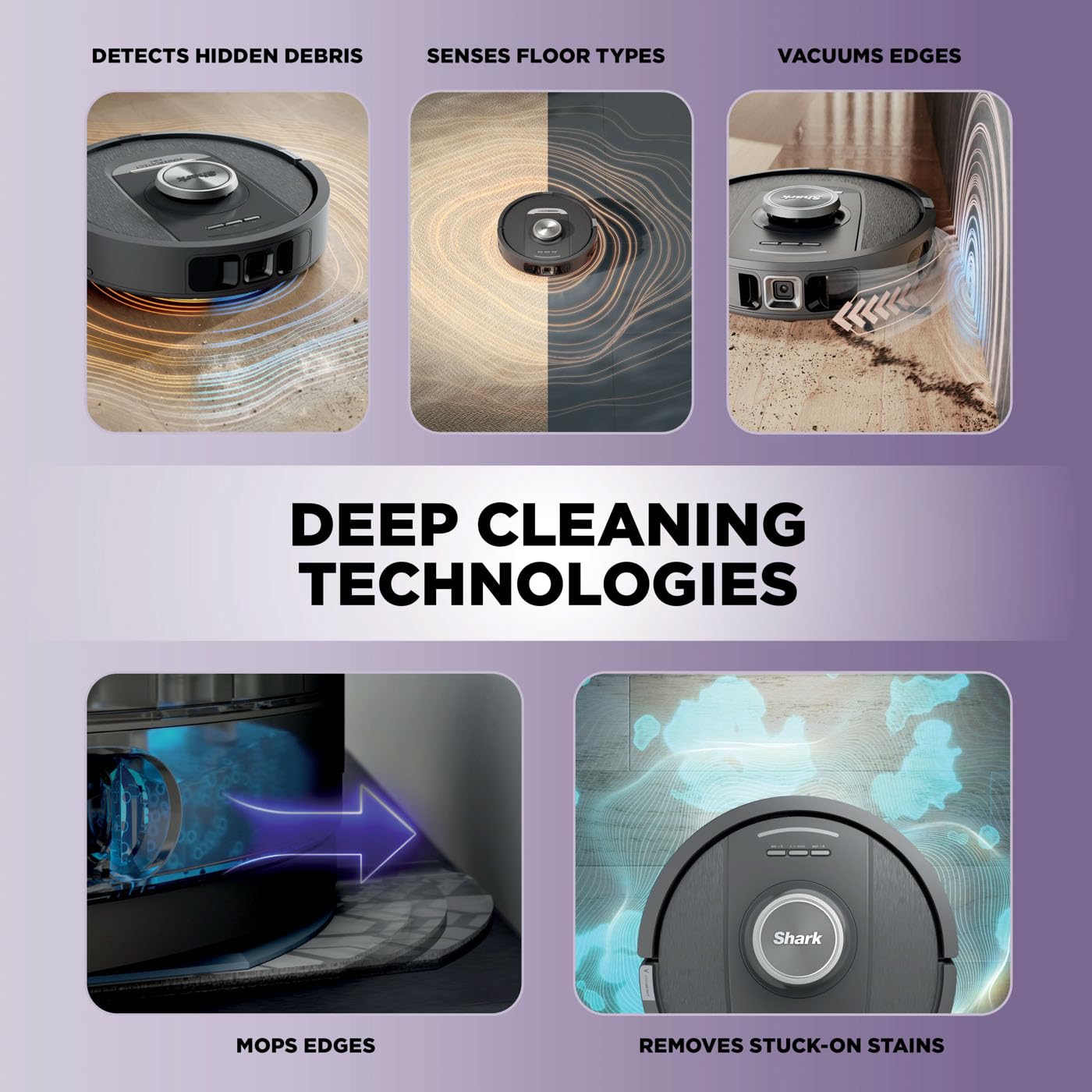 Shark PowerDetect 2-in-1 Robot Vacuum & Mop, NeverTouch Pro 60-Day Self Empty, Self-Refill and Self-Clean Robot Vacuum with 3D & LiDAR Navigation, NeverStuck Obstacle Bypass, WiFi/App White