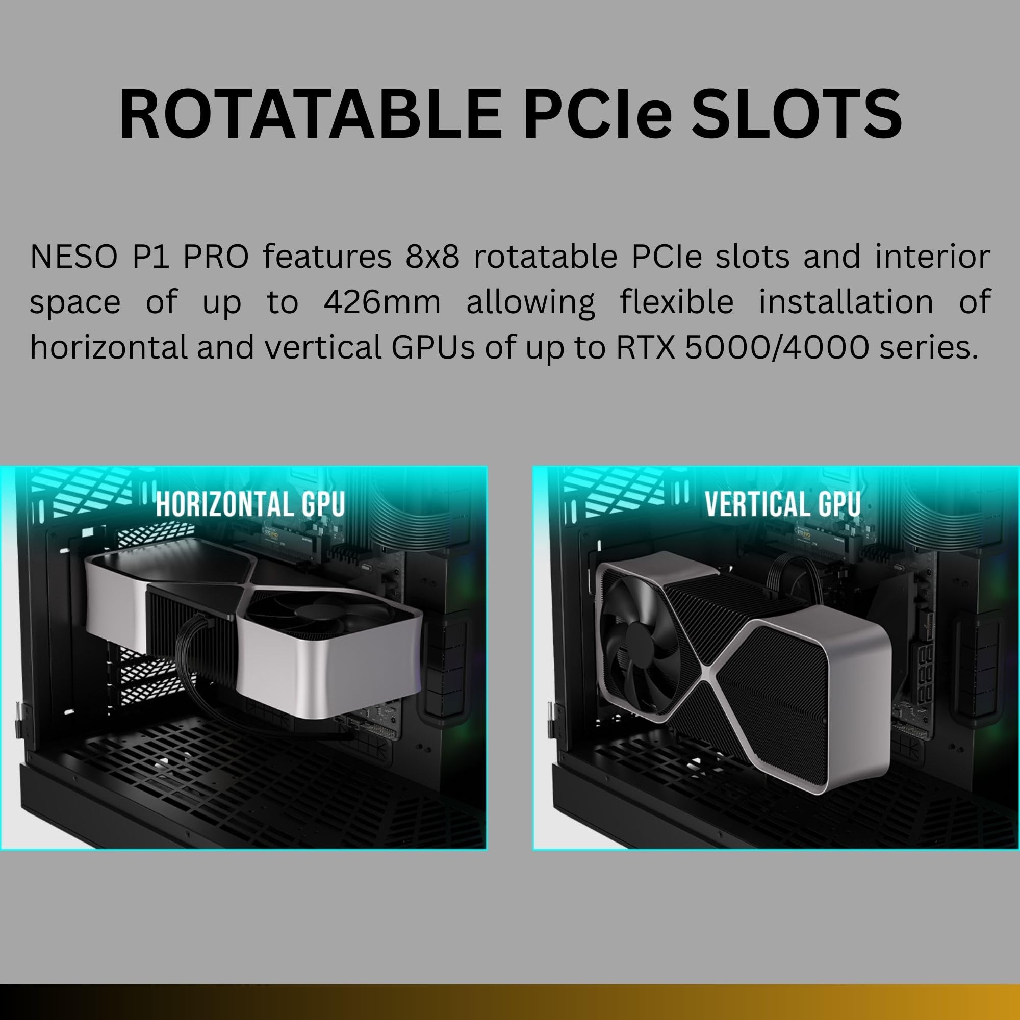 GAMDIAS PC Case, ATX Gaming Mid Tower, No-Hub, Real-time Monitor, Seamless Tempered Glass, Pre-install 3 x 120 mm ARGB PWM Fans, Side Vents Perforated, Black