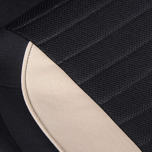 AUTOYOUTH Car Seat Covers Simple Bucket Style Universal Front Pair Fit for Car Truck SUV Van Seat Covers Car Seat Protector, Beige