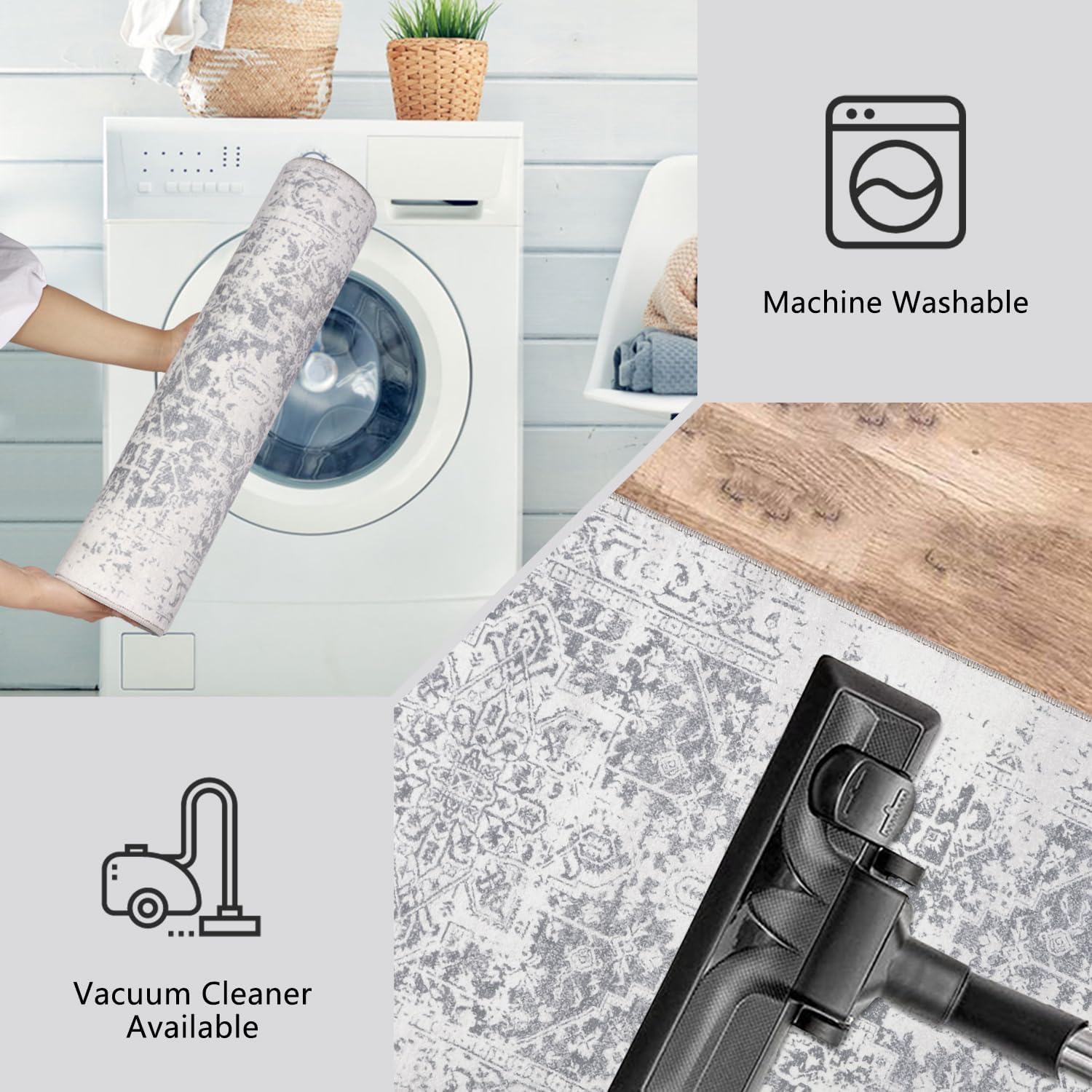 Famibay Hallway Runner 60x300cm Runner Rugs Non Slip Extra Long Carpet Runners Kitchen Rugs Washable Hall Runner Carpet Floor Mat for Hallway Entryway