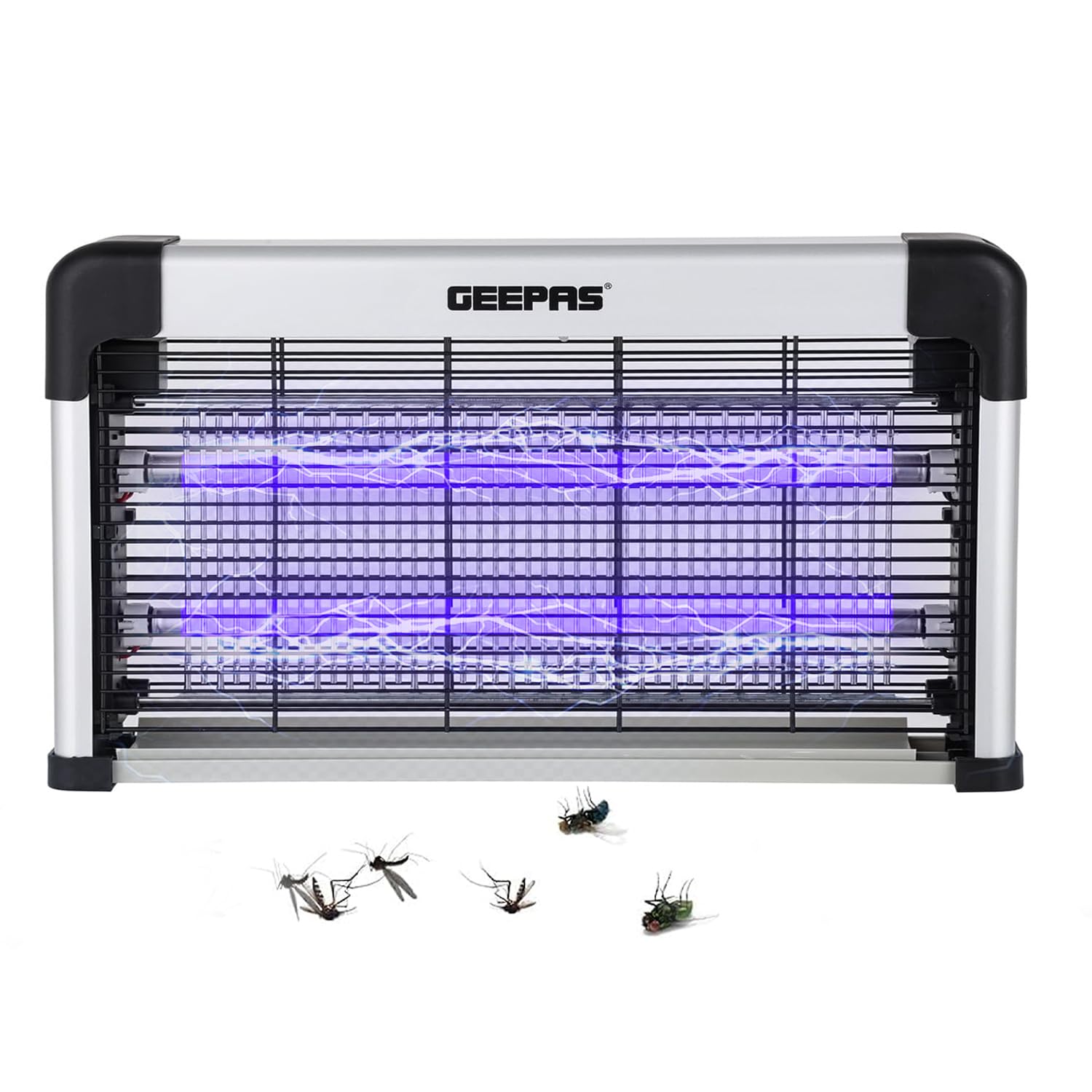 Geepas Electric Fly Killer & Bug Zapper | Powerful UV Light Indoor Insect Trap for Flies, Mosquitoes, Wasps | 50M² Coverage | Odourless & Low Noise | Plug-in Eco-Friendly Pest Control 20W