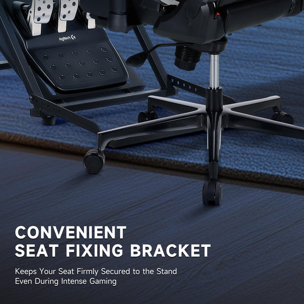 CO-Z Steering Wheel Stand, Height Adjustable Racing Wheel Stand with LED Light Strip, Foldable Gaming Simulator Cockpit Compatible with Logitech G920 G27 G25 G29 Thrustmaster T80 T150 TX F430